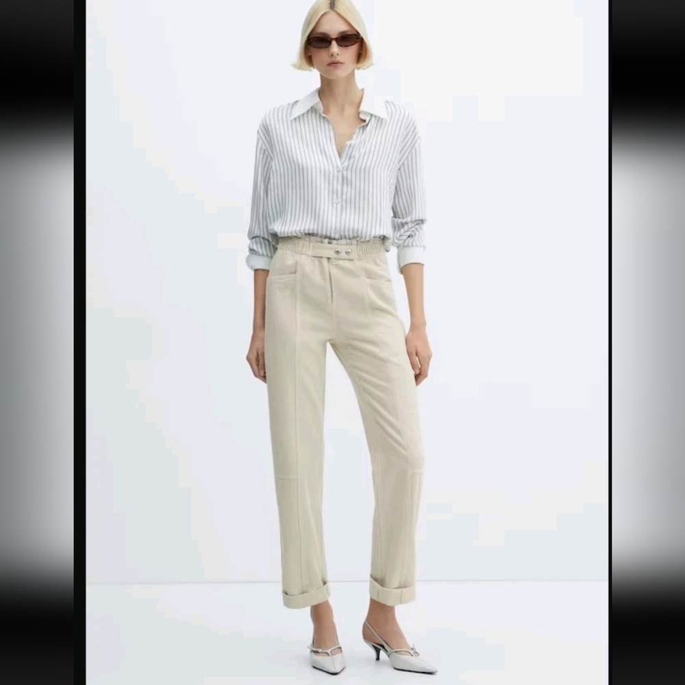 Mango Ecru Jeans Sz Med 6/8-Retail $80-zara-gap-jcrew